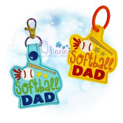 Softball Dad Key Chain