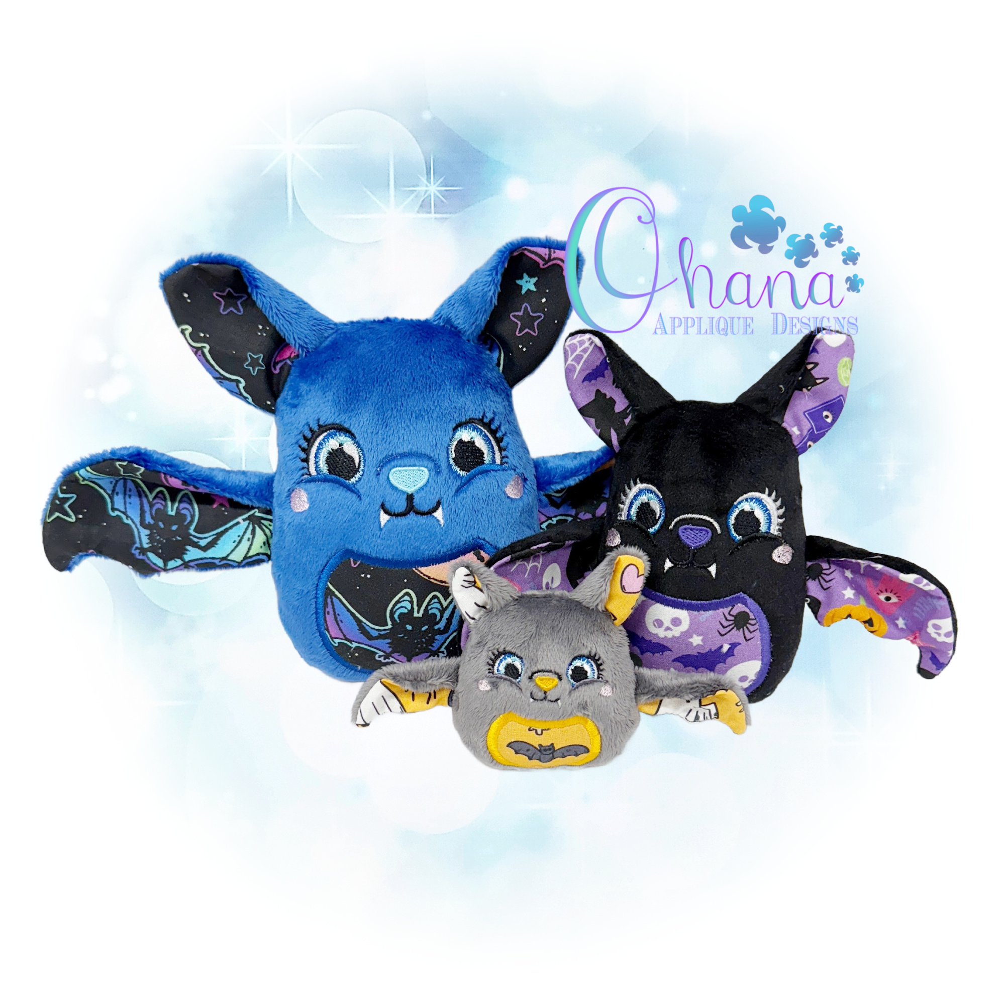 Bat Egglet Stuffie Embroidery