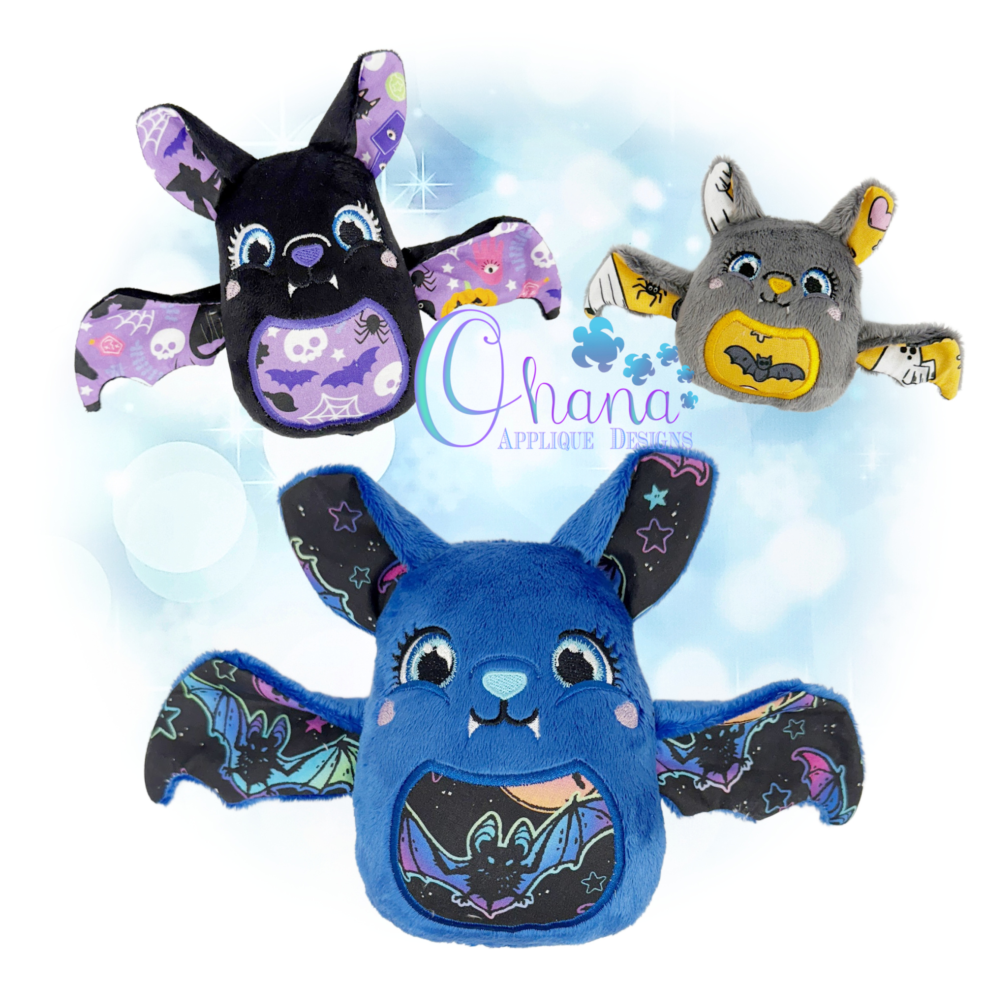 Bat Egglet Stuffie Embroidery