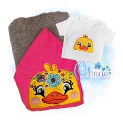 Floral Duck Peeker Embroidery