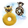 OAD 2509 Giraffe Ring Rattle 2000 ME RK Giraffe Ring Rattle Embroidery
