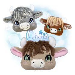 Highland Cow Head Pillow