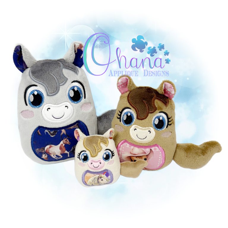 Horse Egglet Stuffie Embroidery