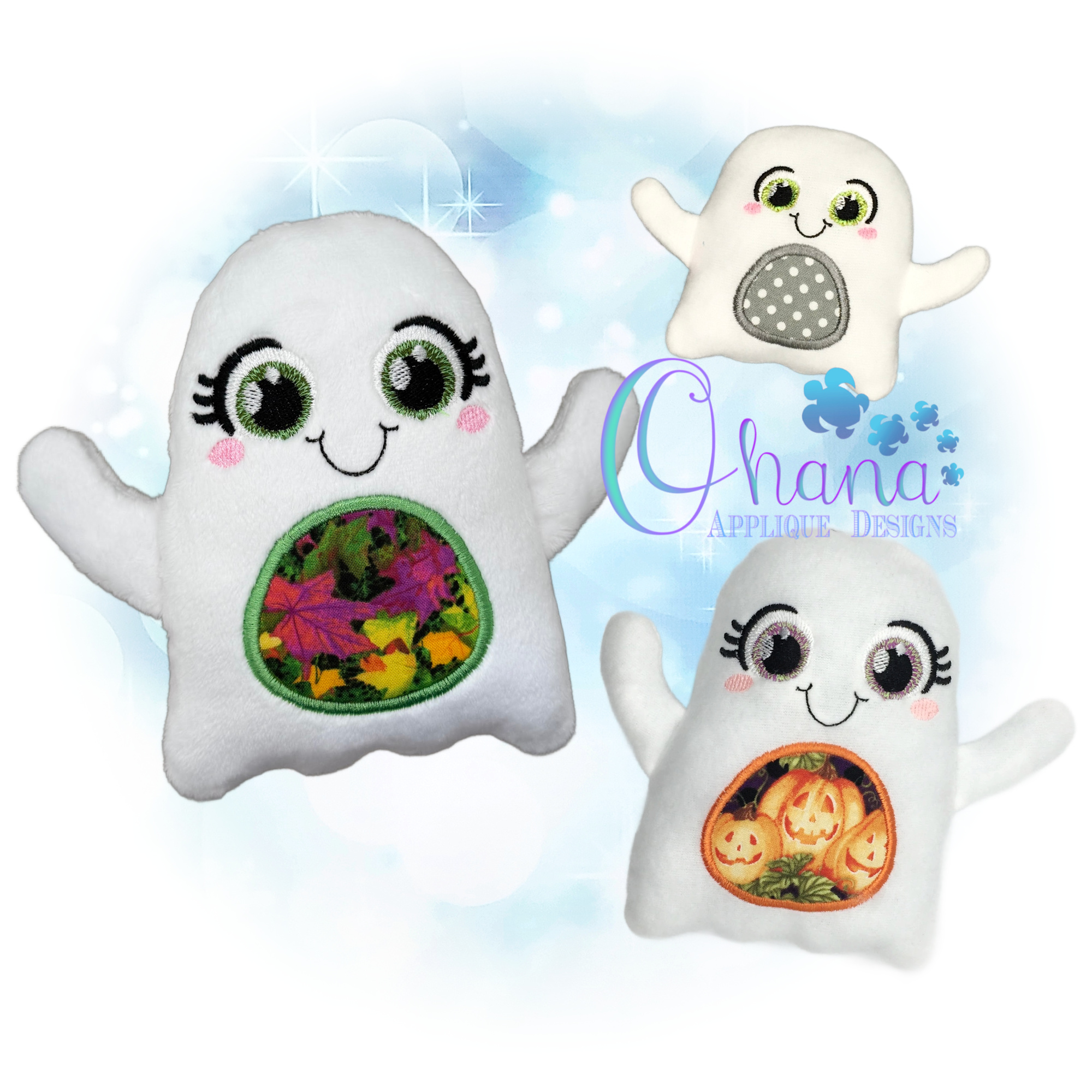 Huggable Ghost Stuffie Embroidery