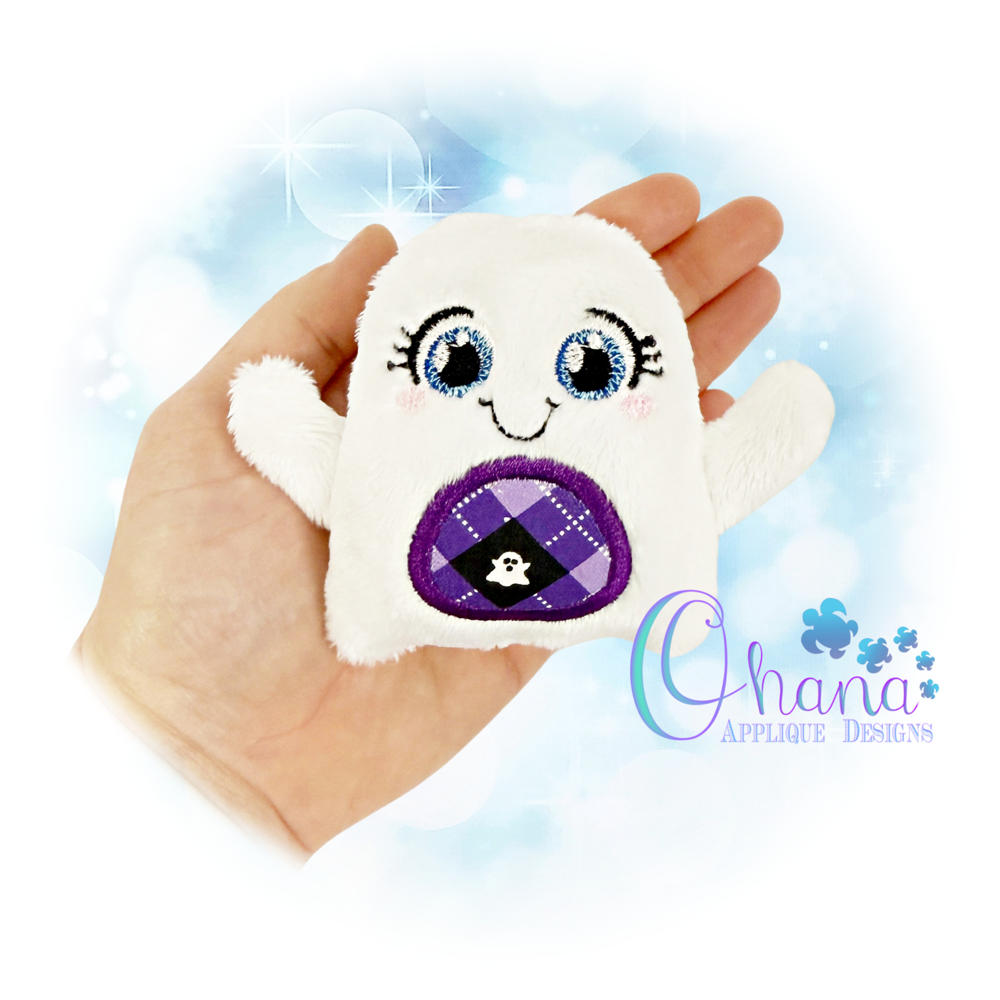 Huggable Ghost Stuffie Embroidery