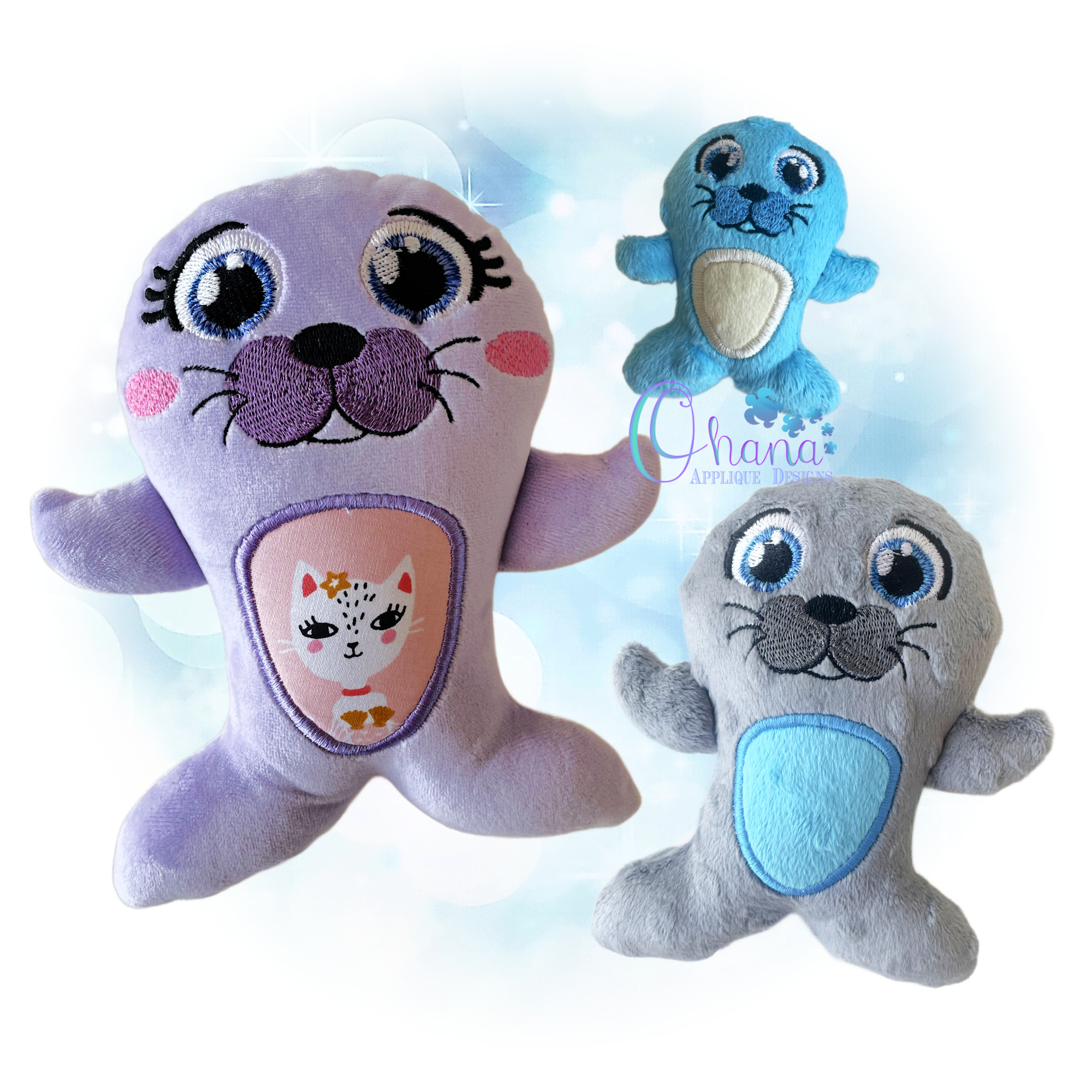 Huggable Seal Stuffie Embroidery