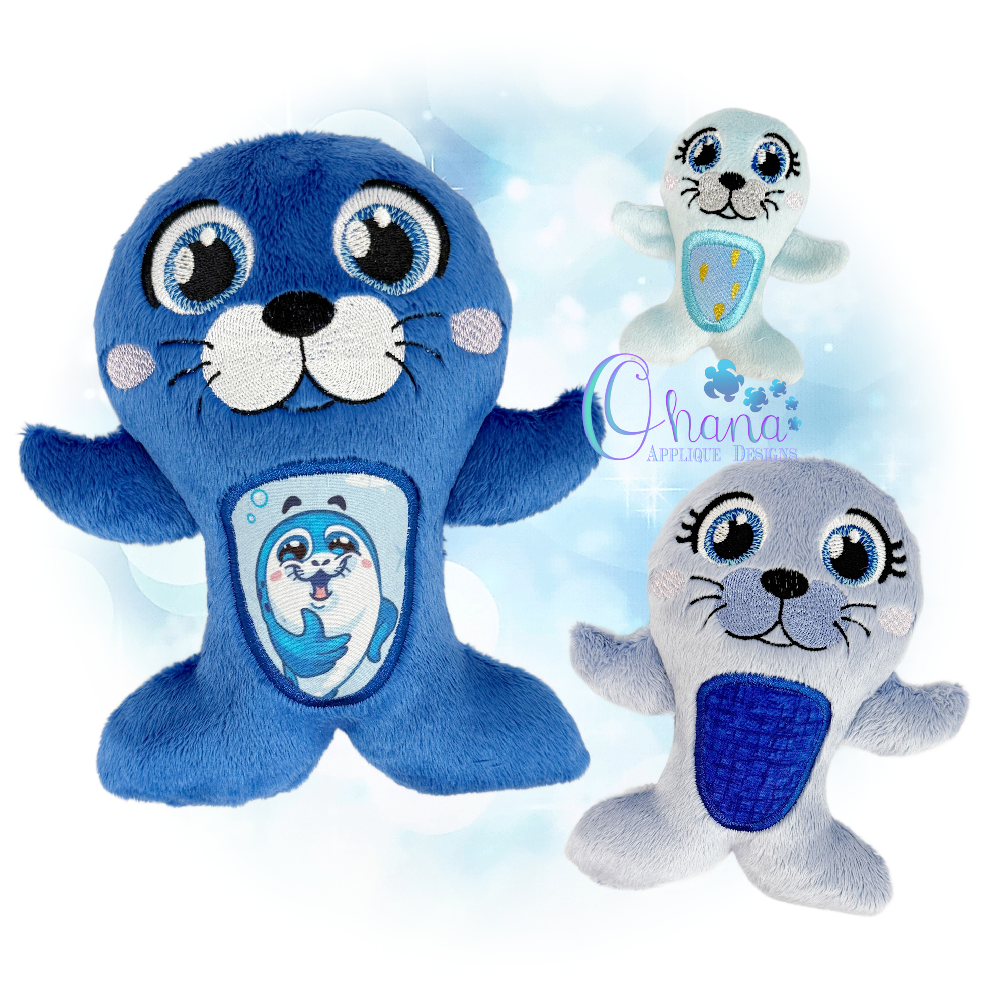 Huggable Seal Stuffie Embroidery