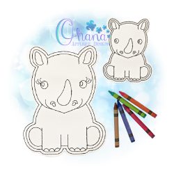 Rhino Flat Coloring Doll
