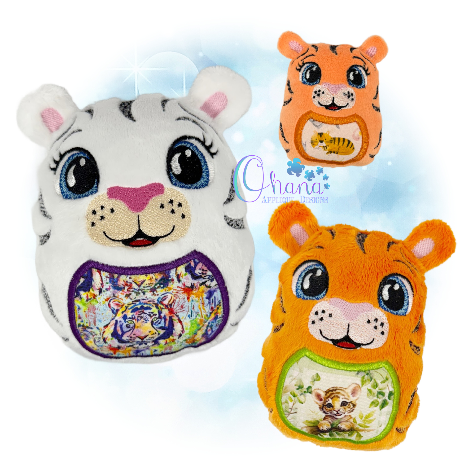 Tiger Egglet Stuffie Embroidery