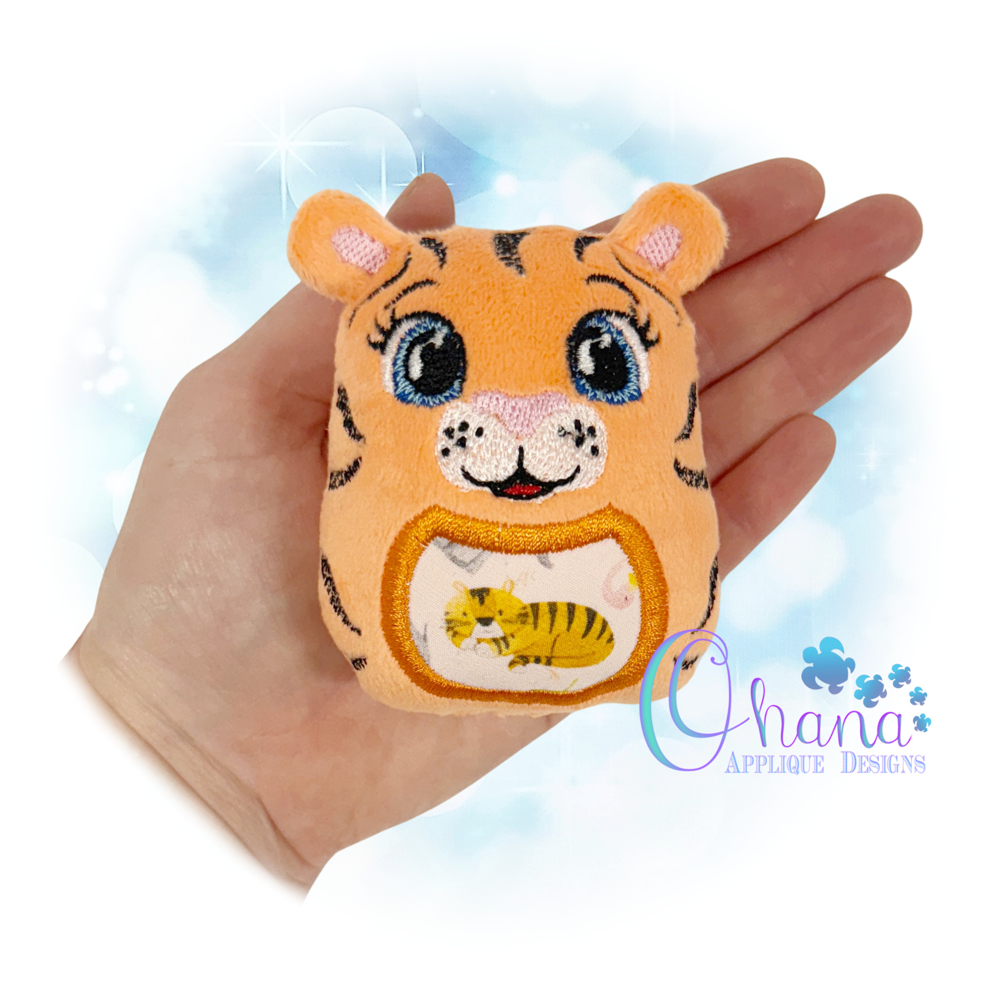 Tiger Egglet Stuffie Embroidery