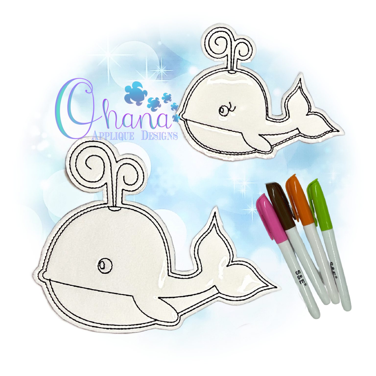 OAD 2509 Whale FCD 2000 AK Whale Flat Coloring Doll