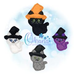 Witchy Cat Feltie Embroidery