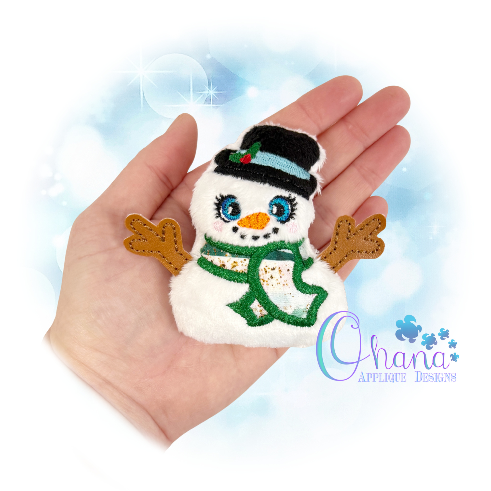 Blizzard Snowman Stuffie Embroidery