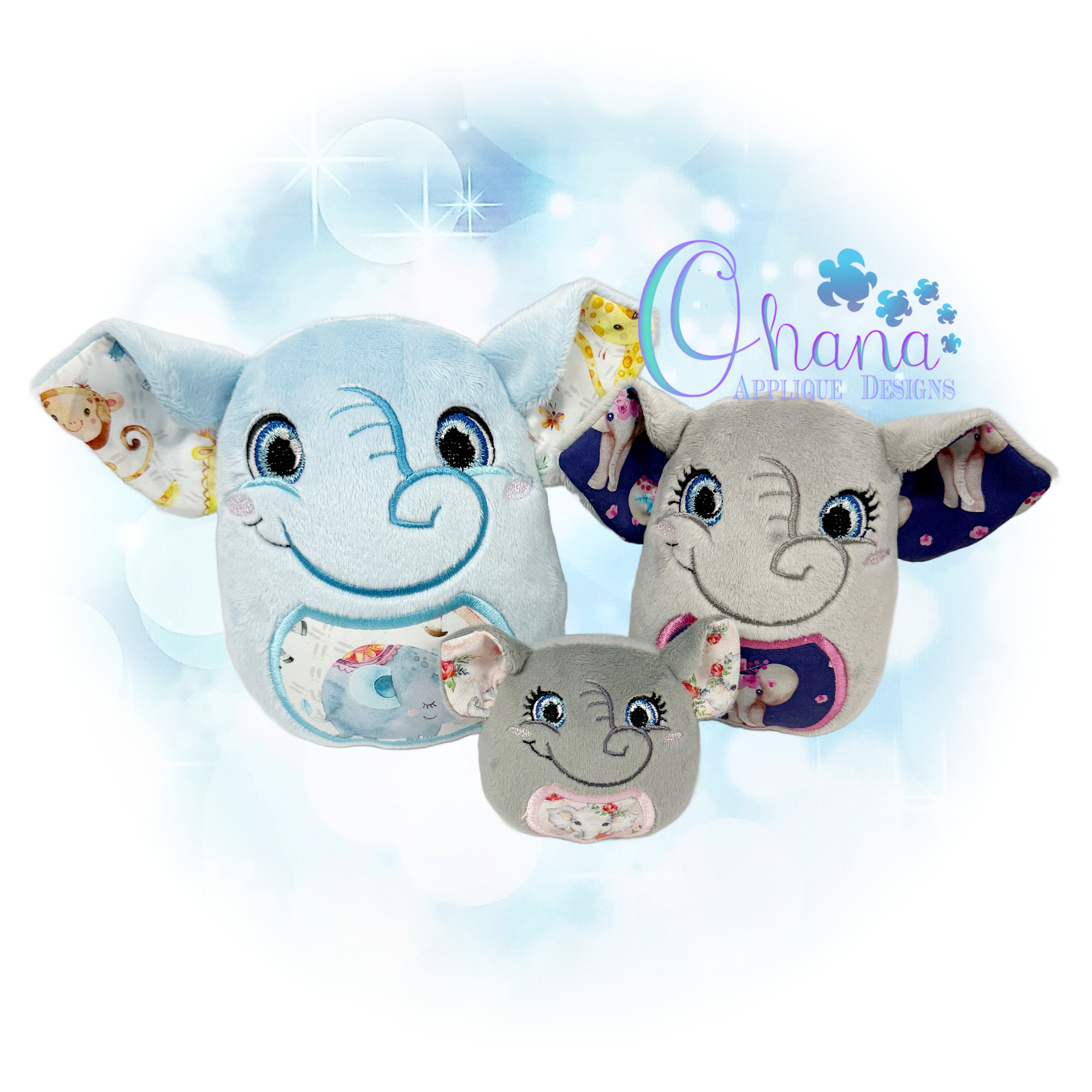 Elephant Egglet Stuffie Embroidery