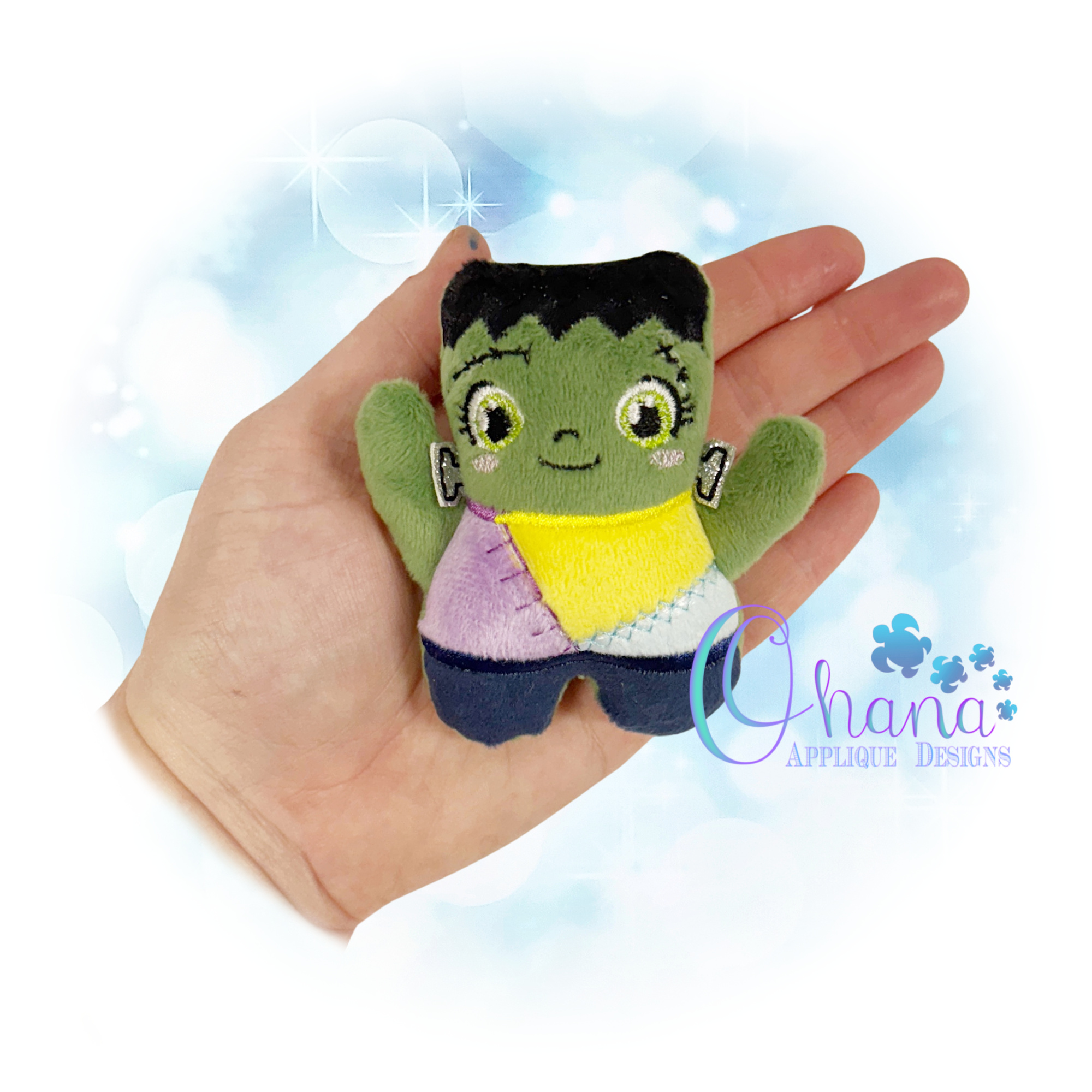 Huggable Frankenstein Stuffie Embroidery