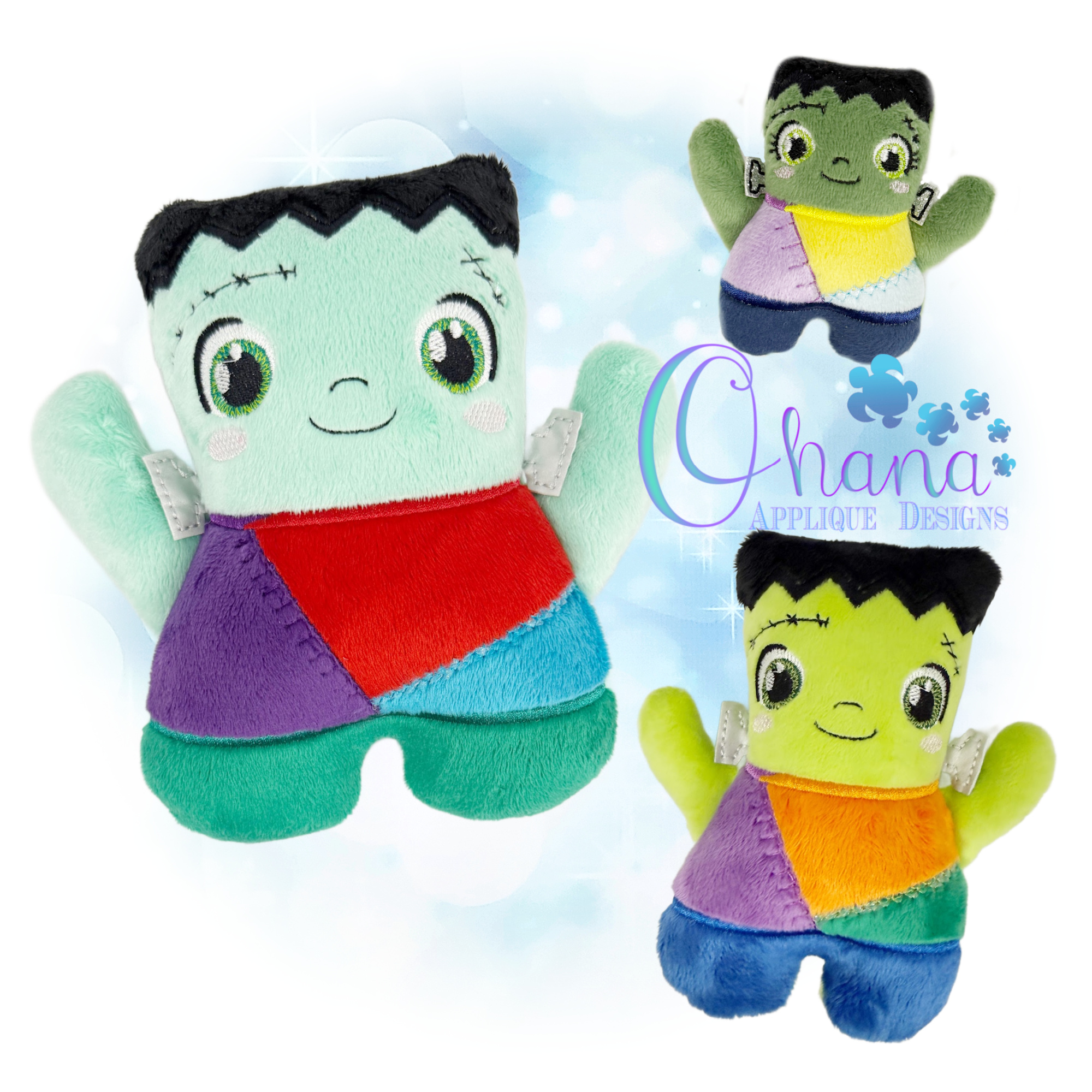 Huggable Frankenstein Stuffie Embroidery