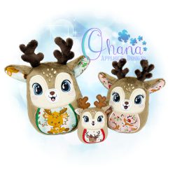 Reindeer Egglet Stuffie Embroidery