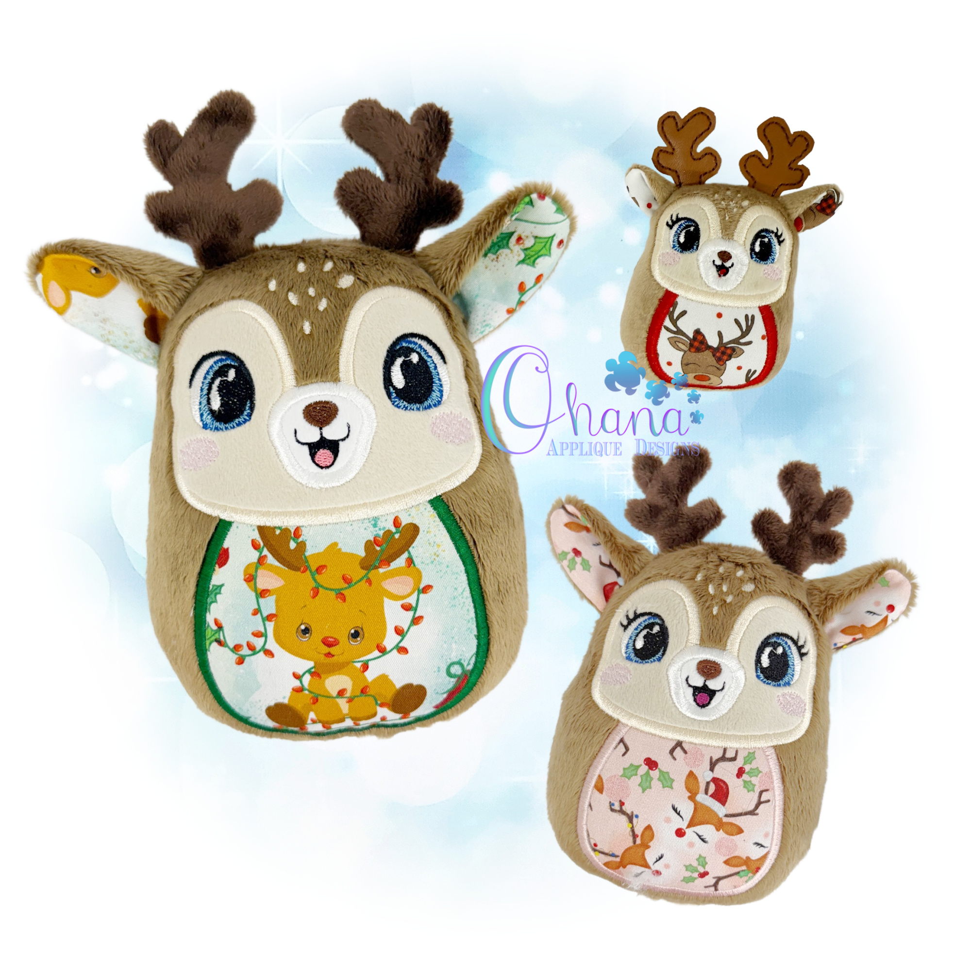 Reindeer Egglet Stuffie Embroidery