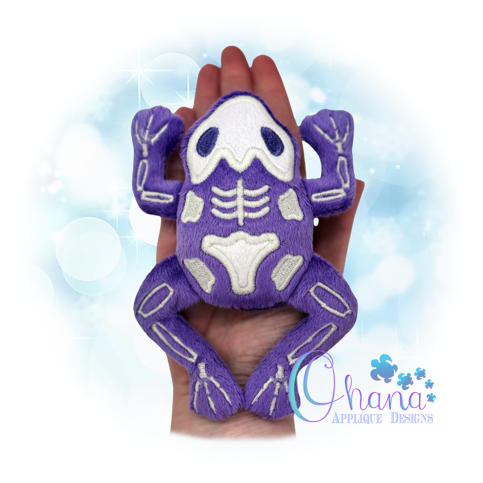 Skelly Frog Stuffie Embroidery