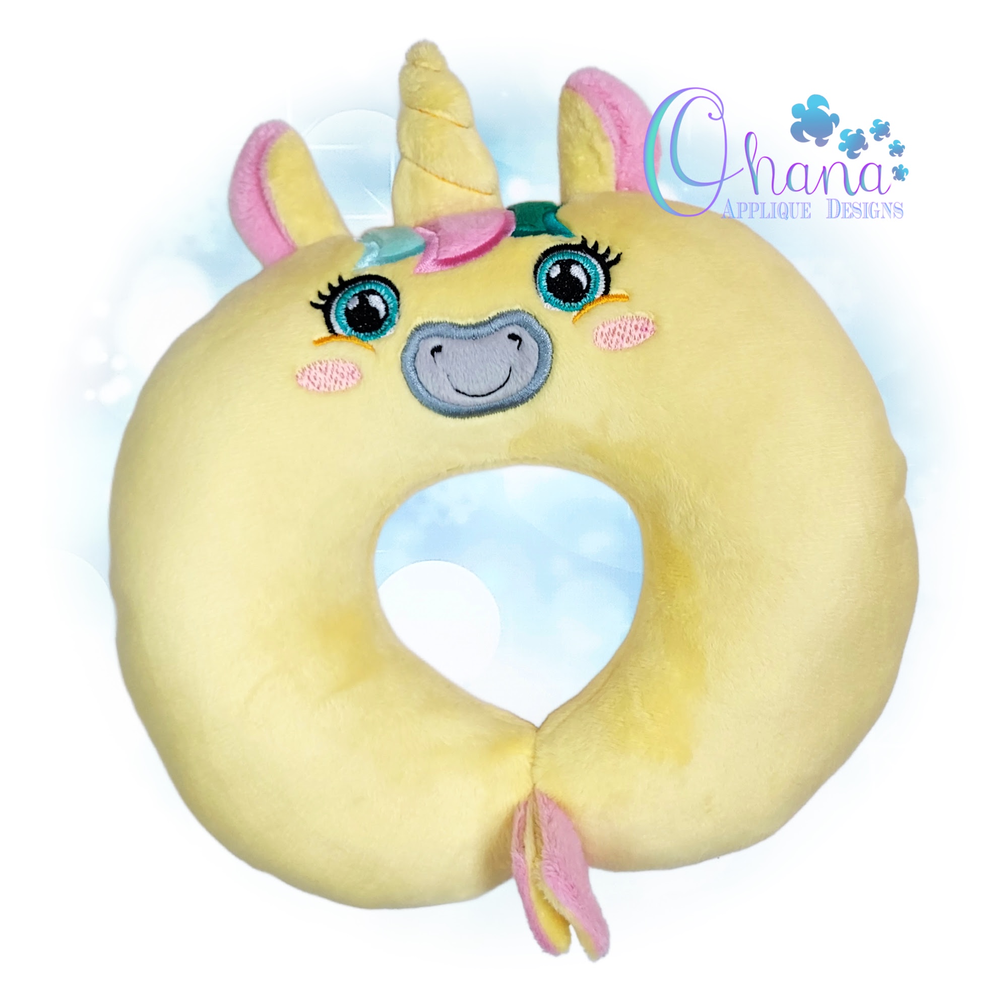 Unicorn Travel Pillow Embroidery