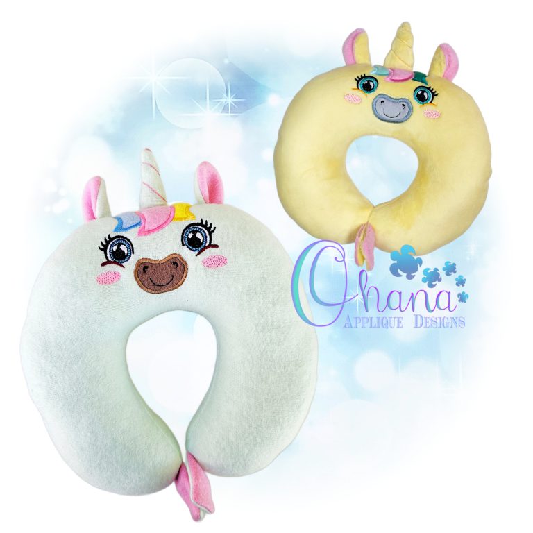 Unicorn Travel Pillow Embroidery