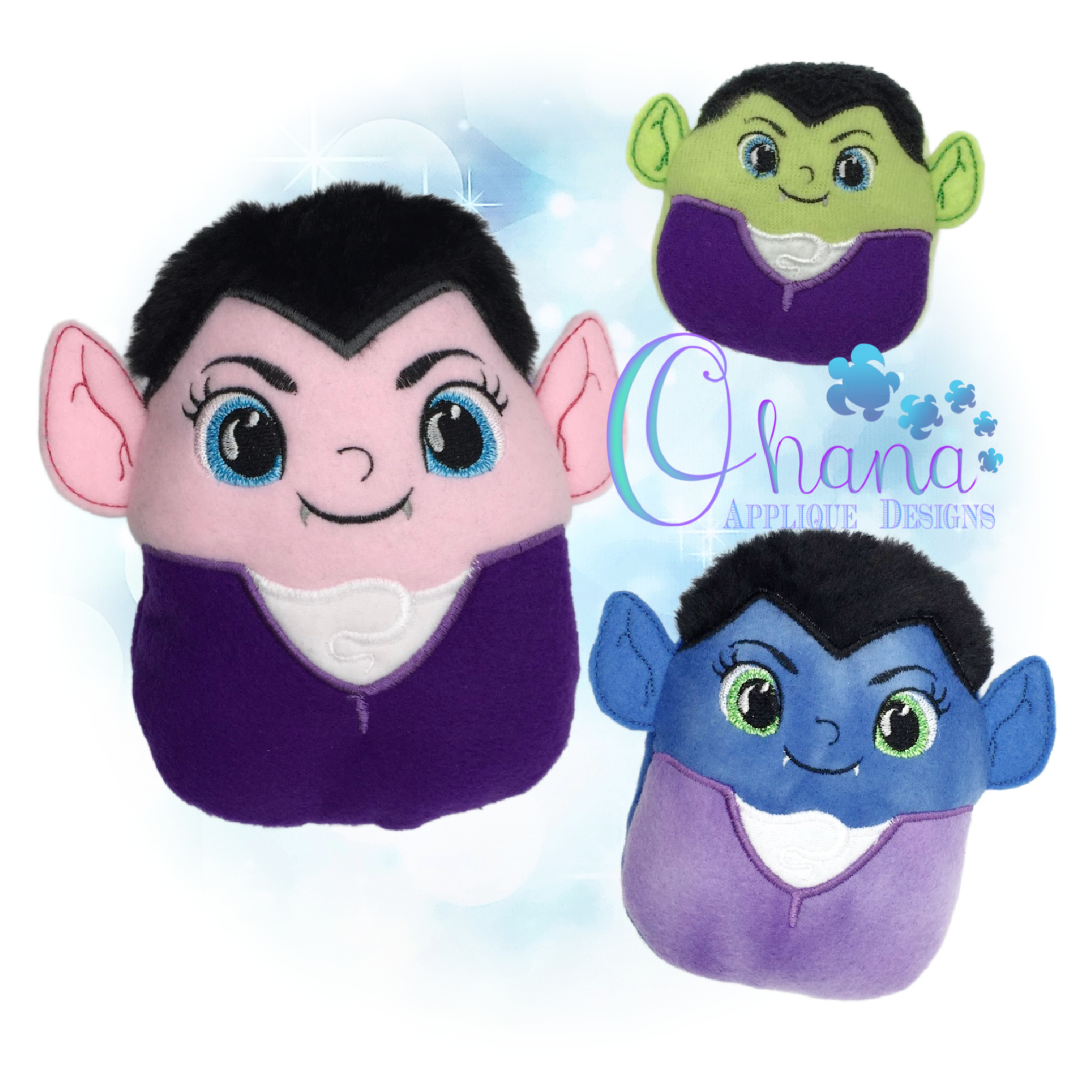 Vampire Egglet Stuffie Embroidery