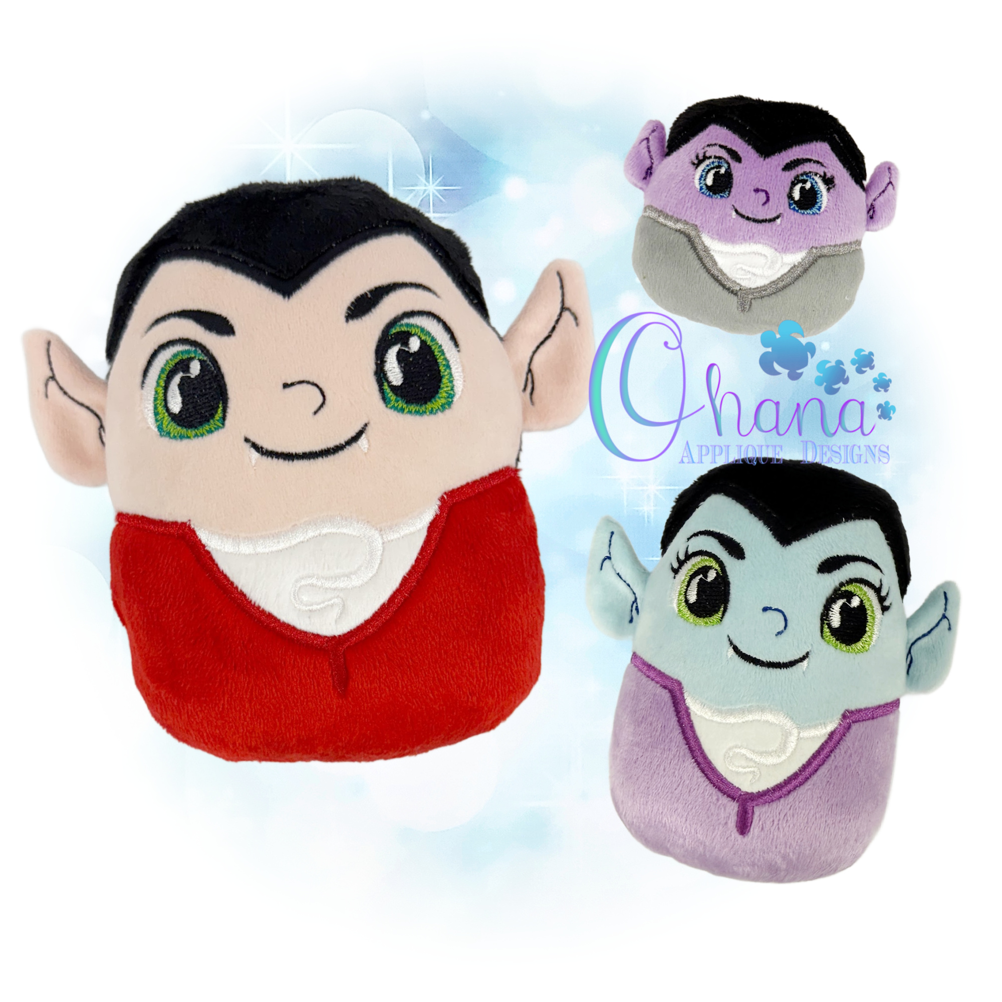 Vampire Egglet Stuffie Embroidery