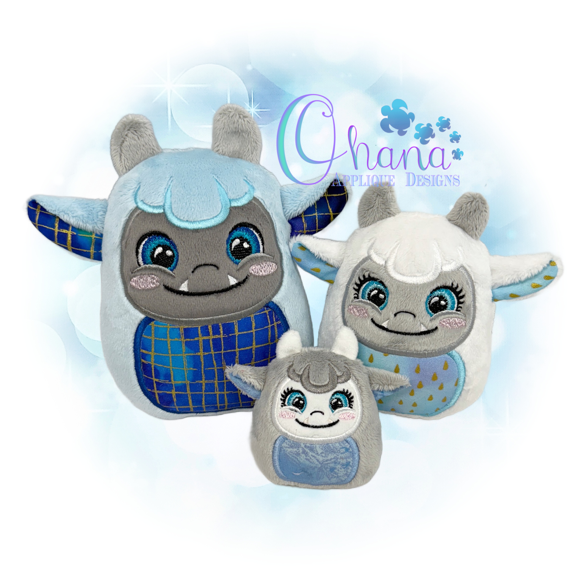 Yeti Egglet Stuffie Embroidery