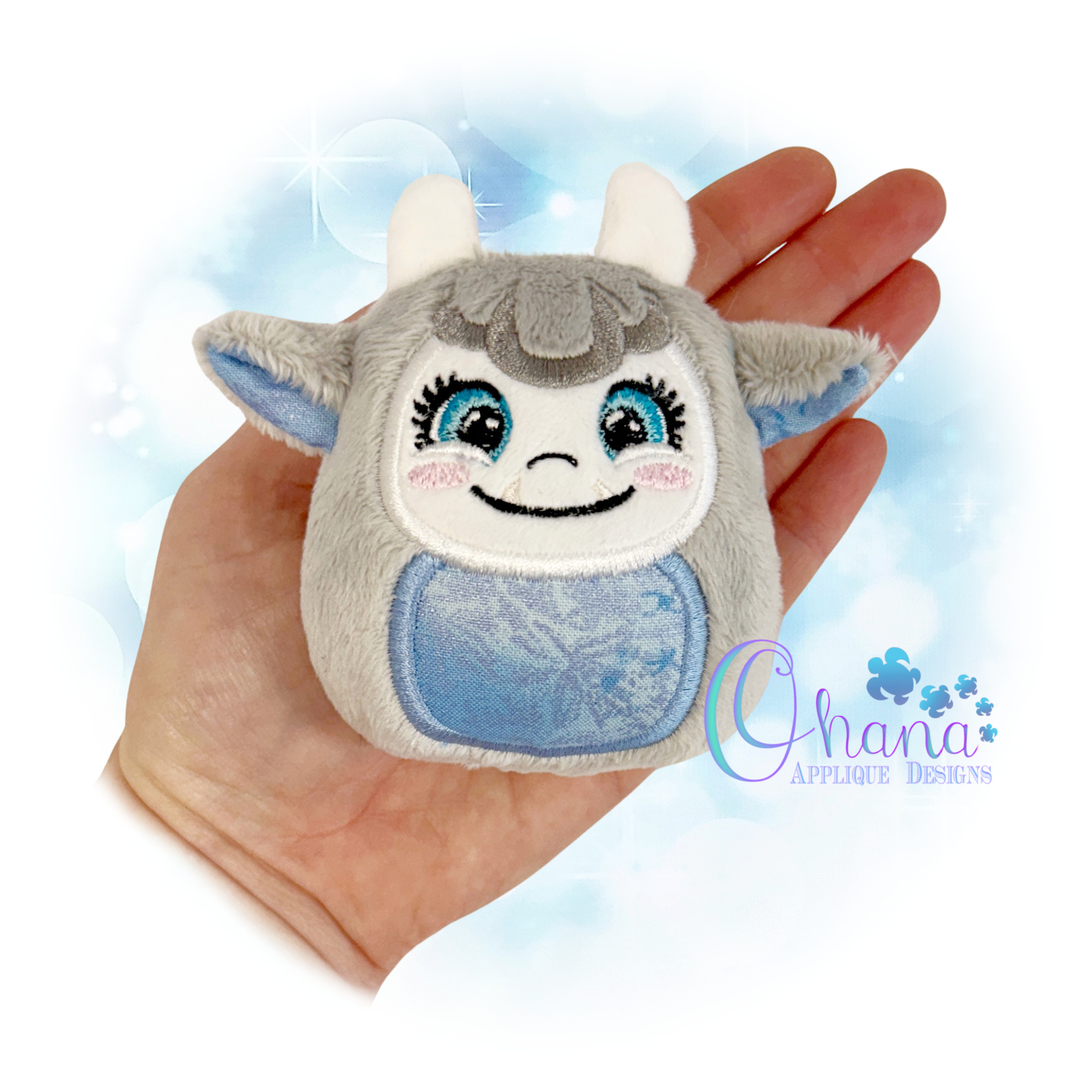 Yeti Egglet Stuffie Embroidery