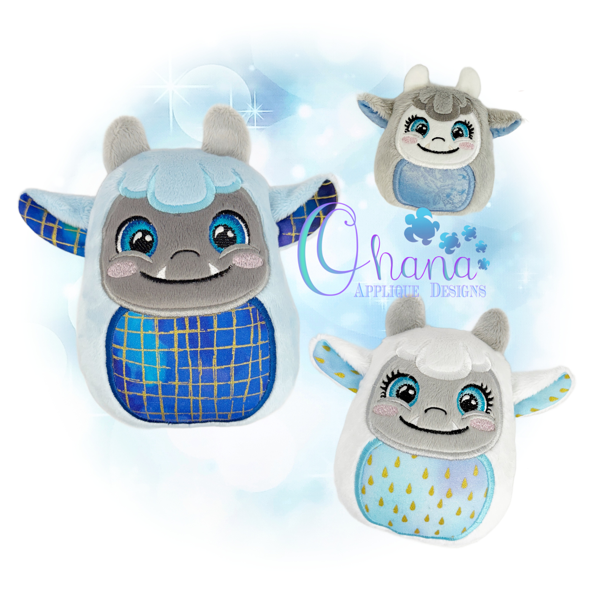 Yeti Egglet Stuffie Embroidery