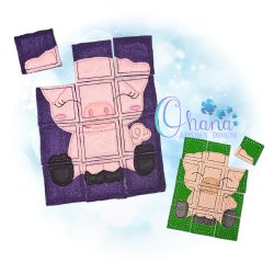 Pig Puzzle Embroidery Design