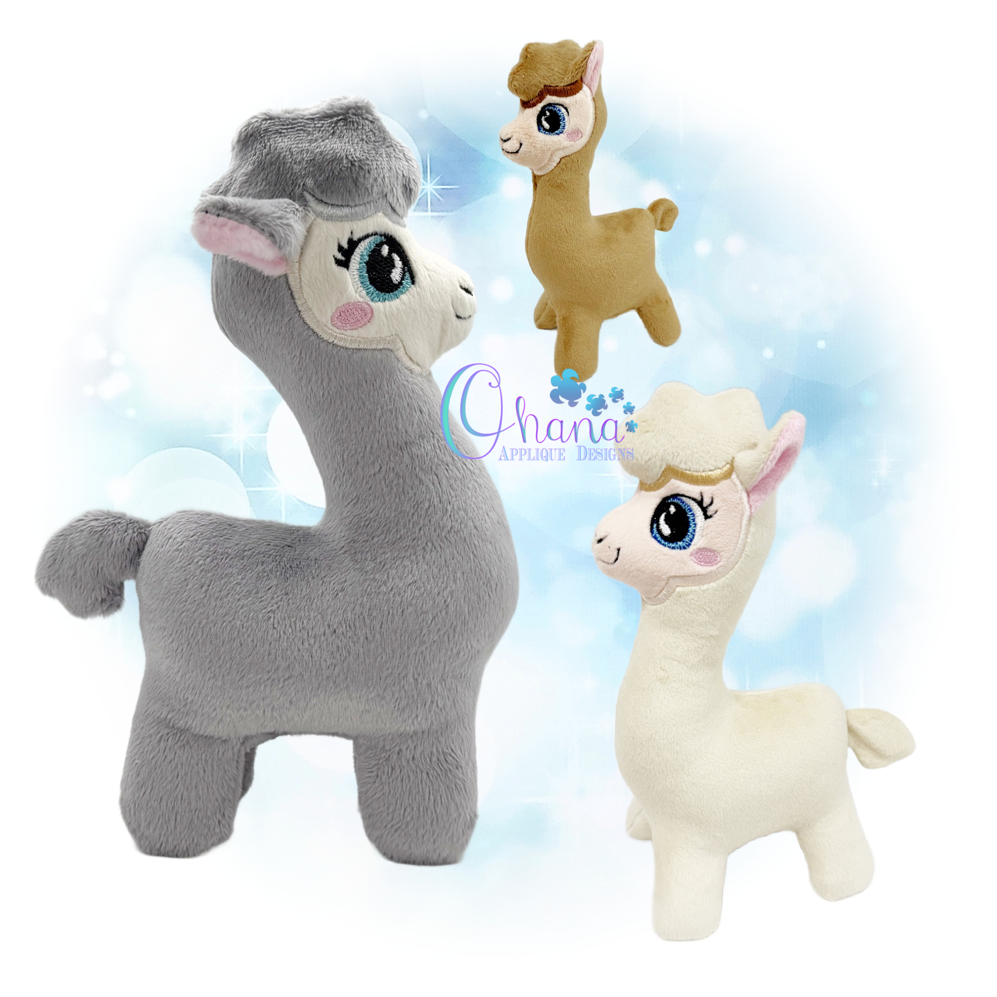 3D Standing Llama Stuffie Embroidery