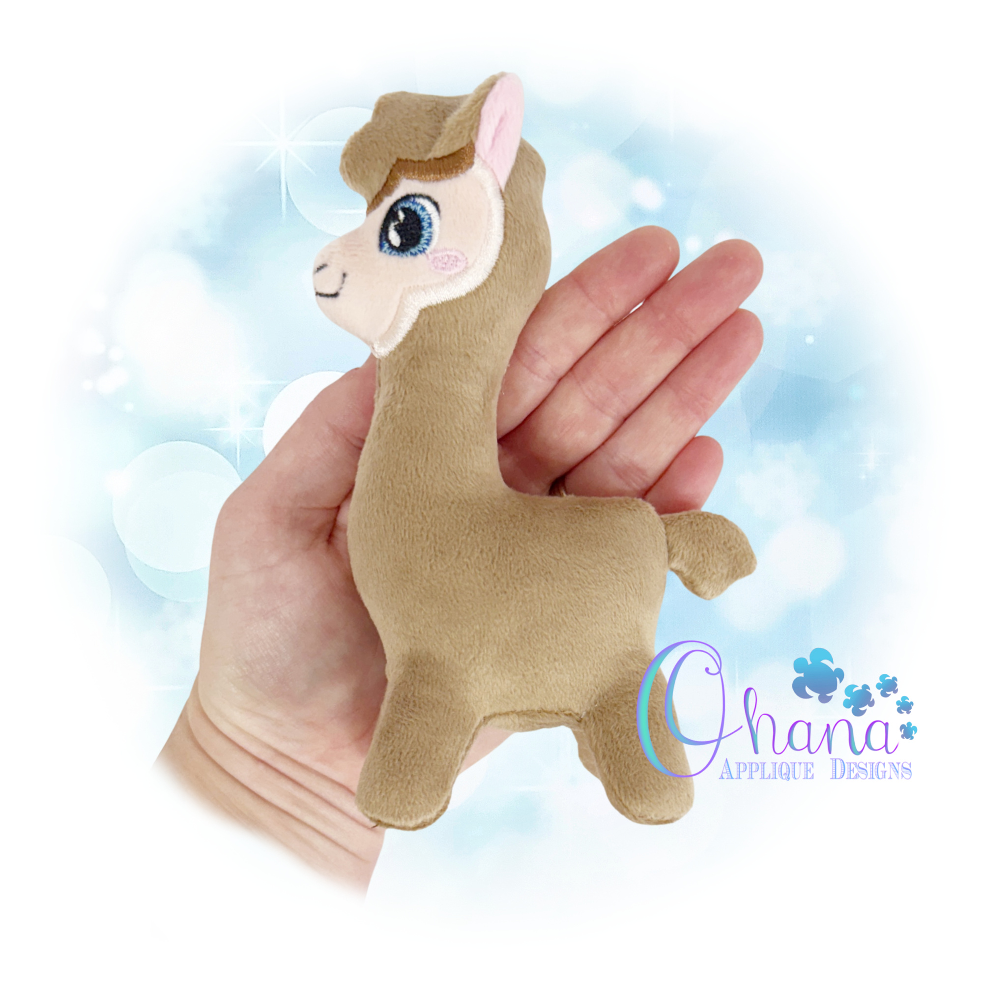 3D Standing Llama Stuffie Embroidery