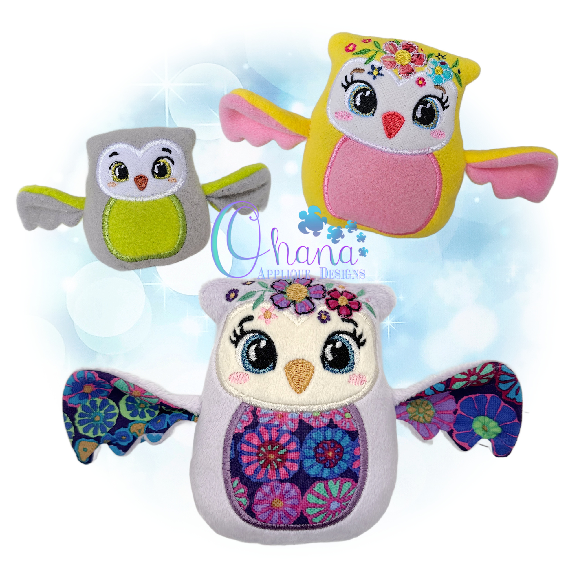 Owl Egglet Stuffie Embroidery