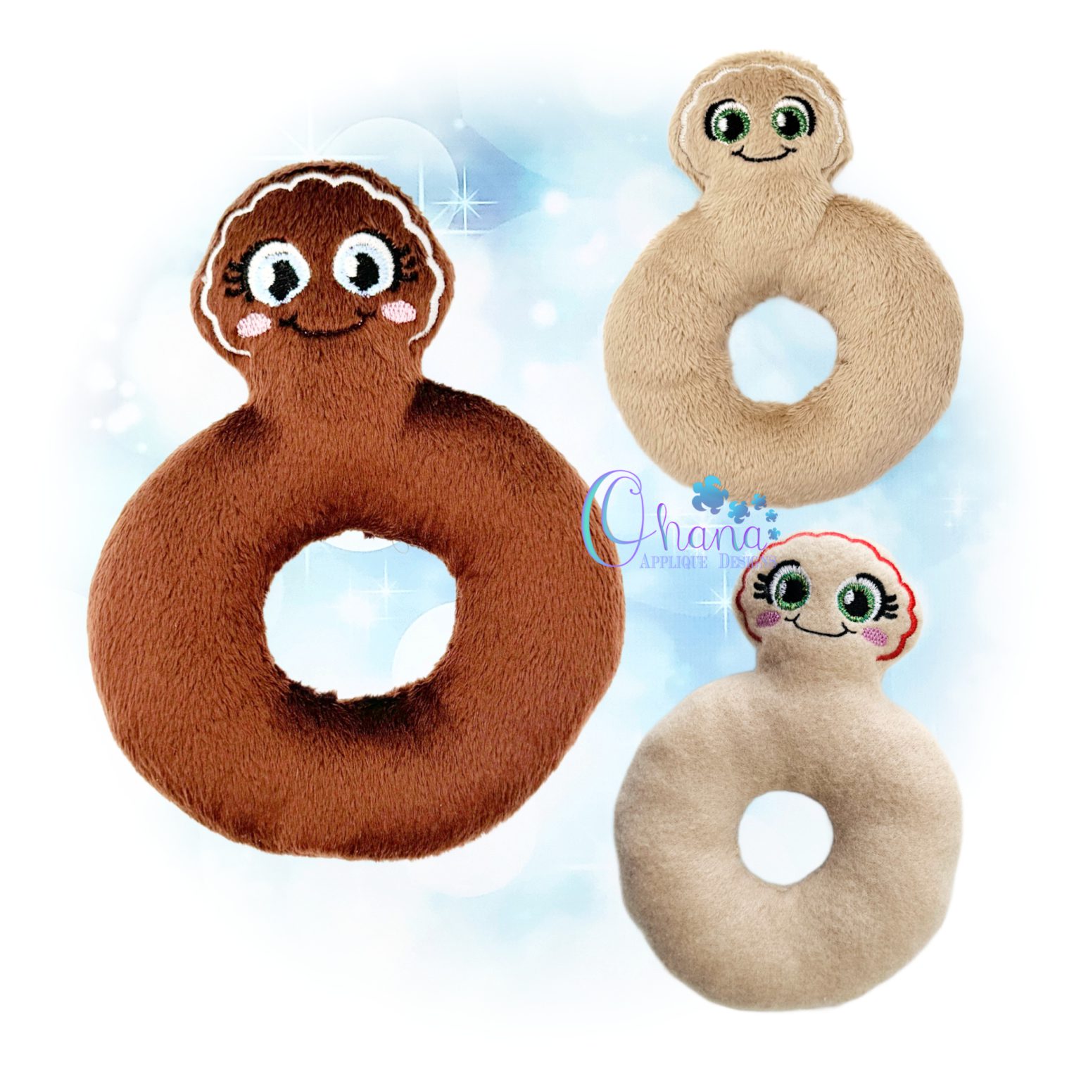 OAD 2511 Gingerbread Ring Rattle 2000 RG RK Gingerbread Ring Rattle Embroidery