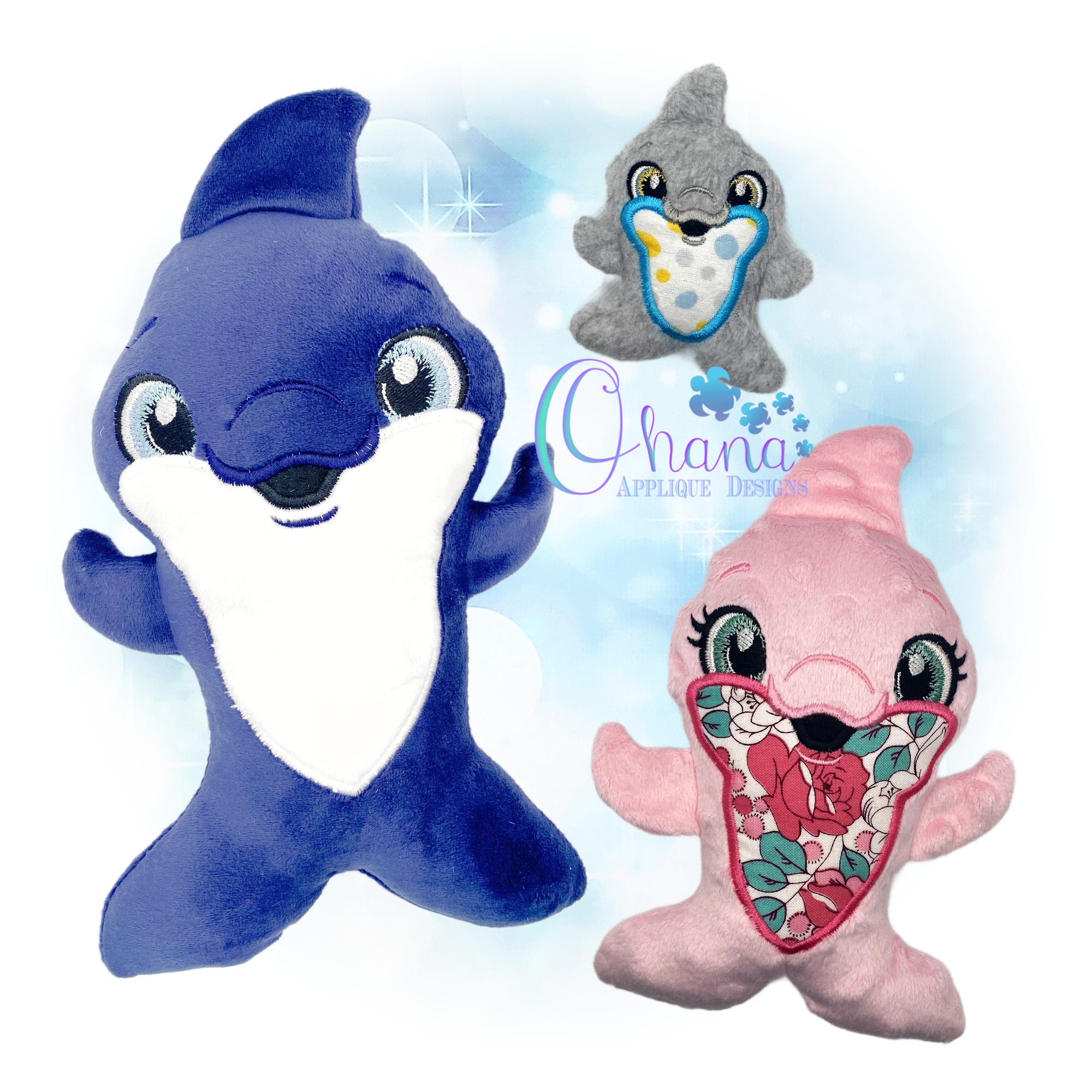 Huggable Dolphin Stuffie Embroidery
