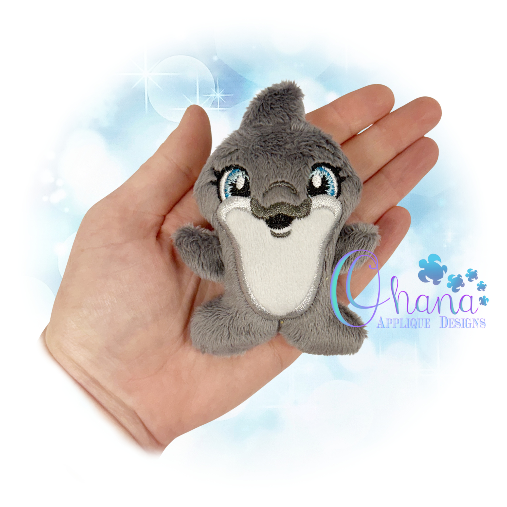 Huggable Dolphin Stuffie Embroidery