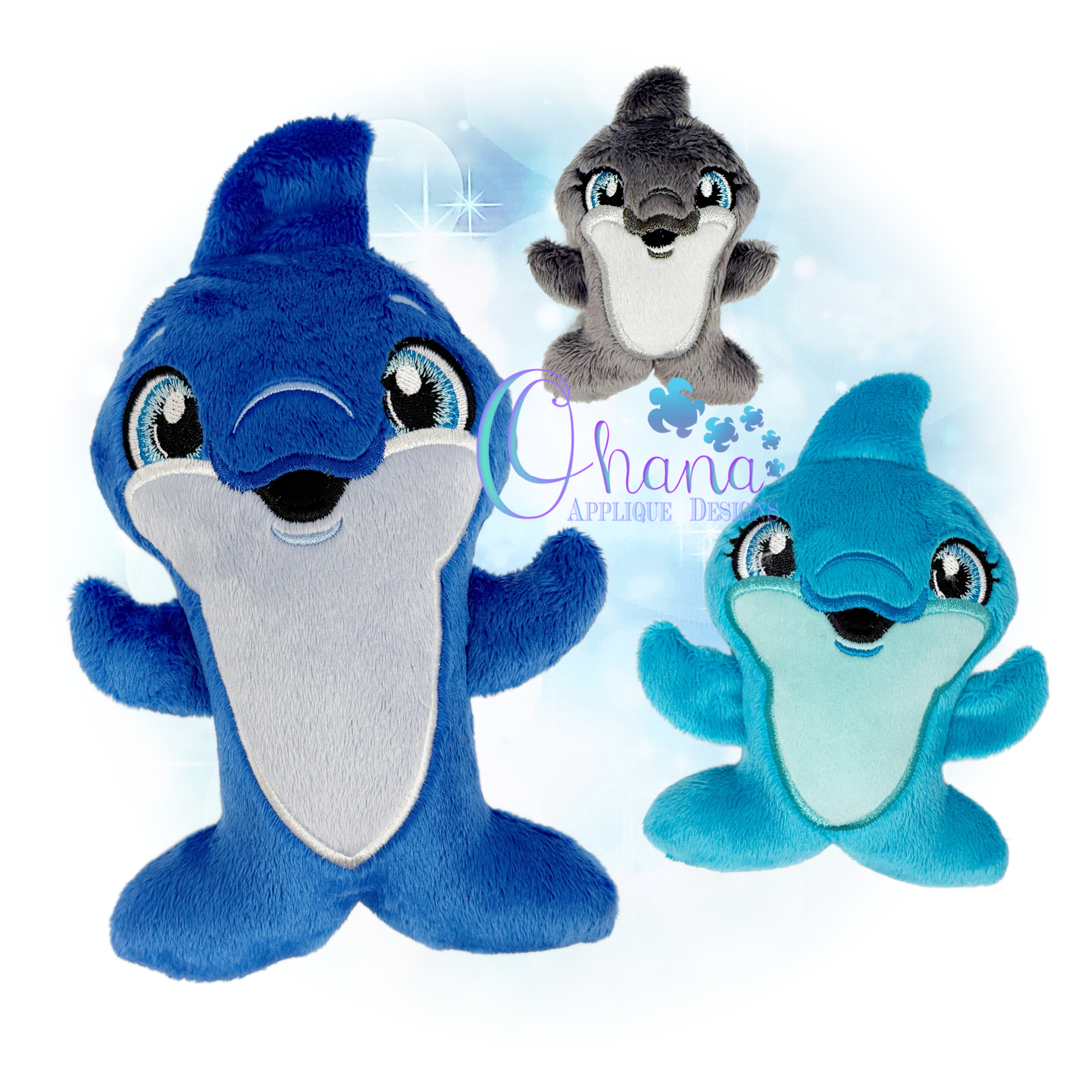 Huggable Dolphin Stuffie Embroidery