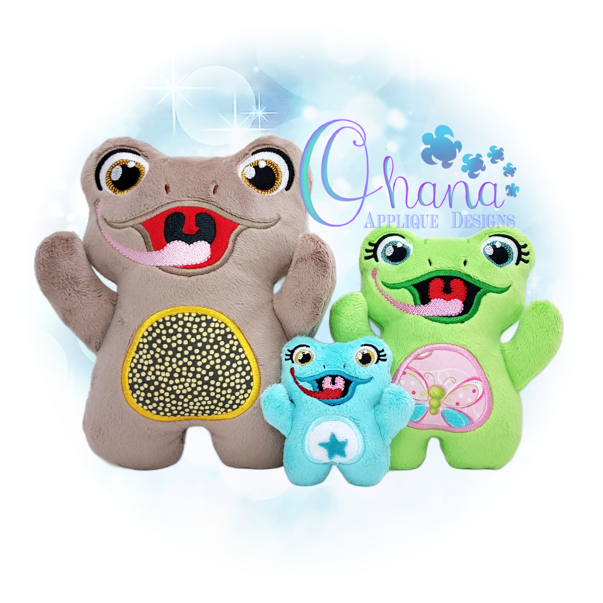 Huggable Frog Stuffie Embroidery
