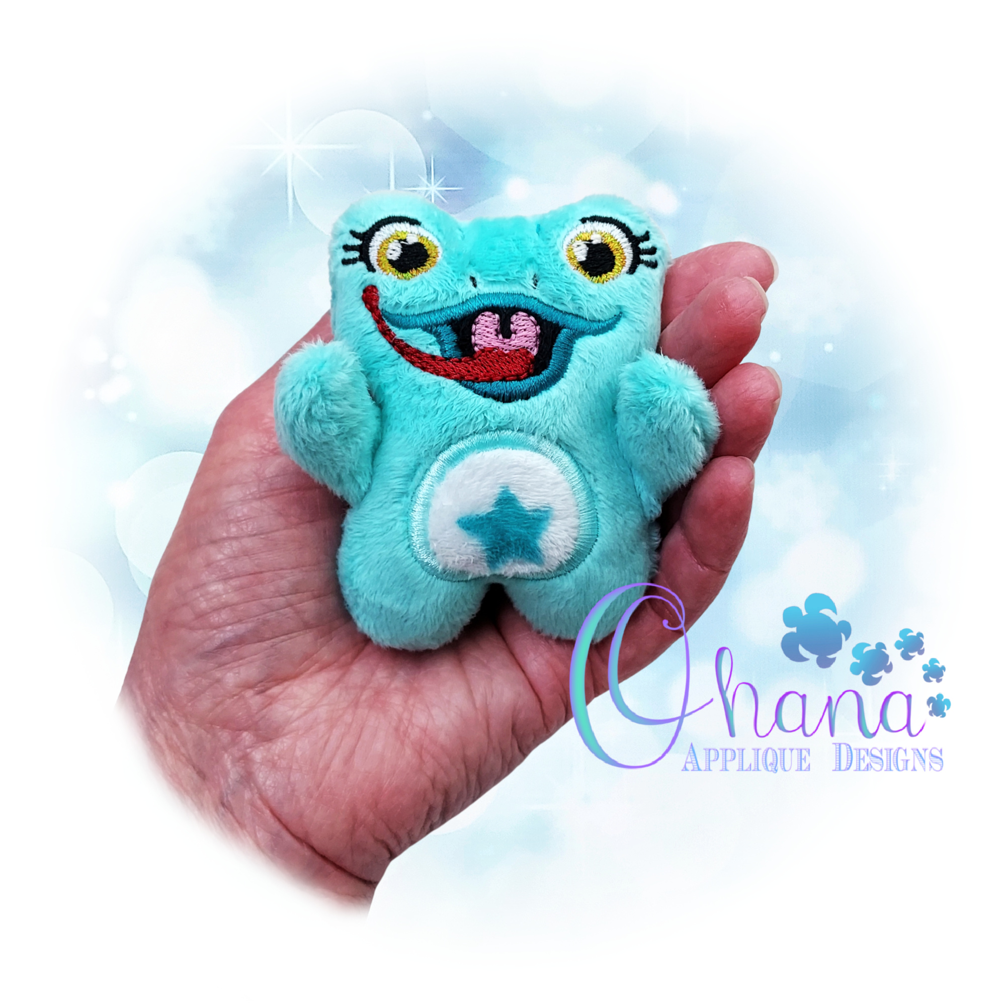 Huggable Frog Stuffie Embroidery
