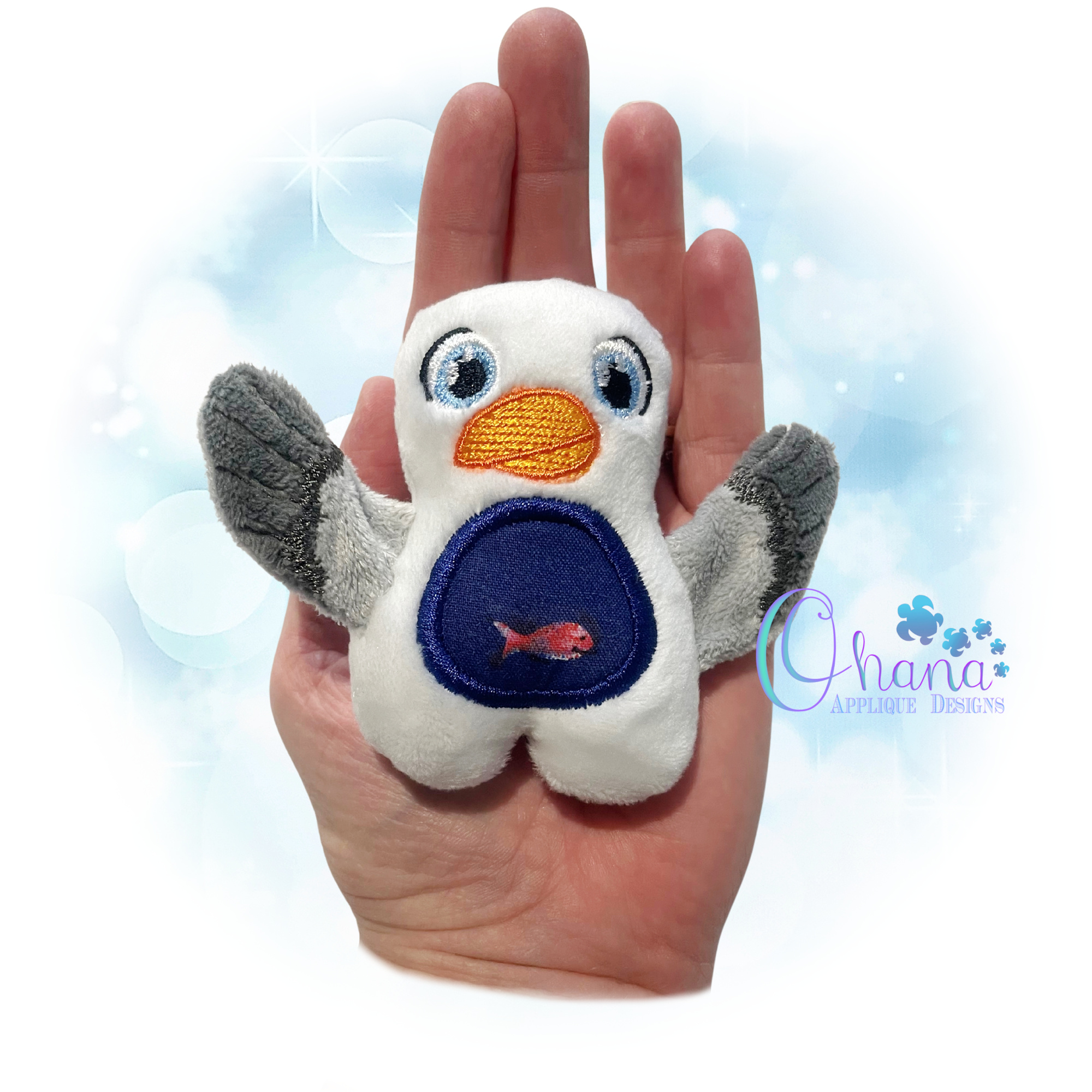 Huggable Seagull Stuffie Embroidery