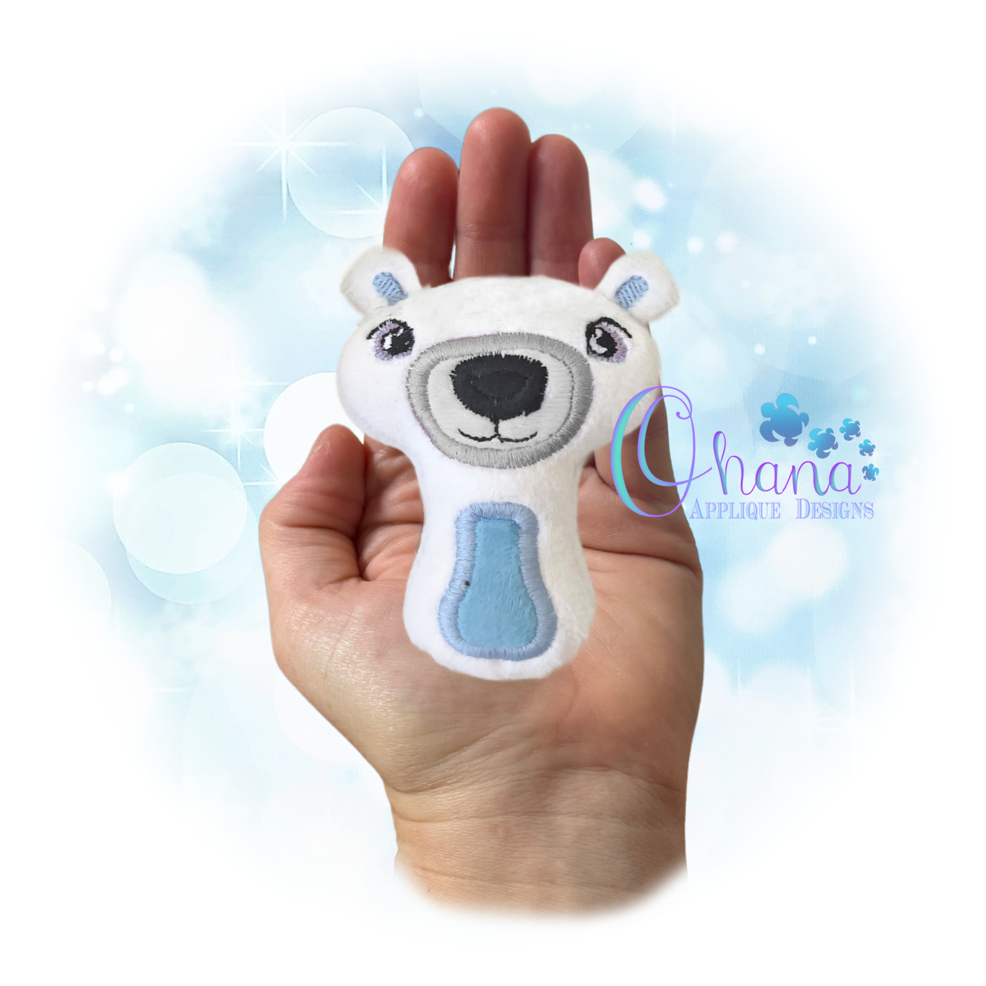 Polar Bear Rattle Embroidery