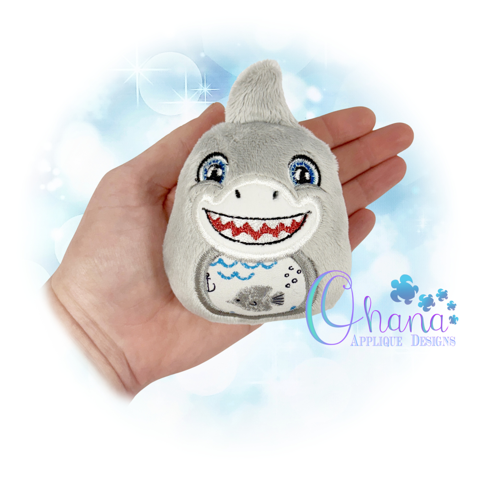 Shark Egglet Stuffie Embroidery