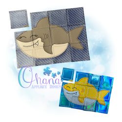 Shark Puzzle Embroidery Design
