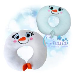 Snowman Travel Pillow Embroidery