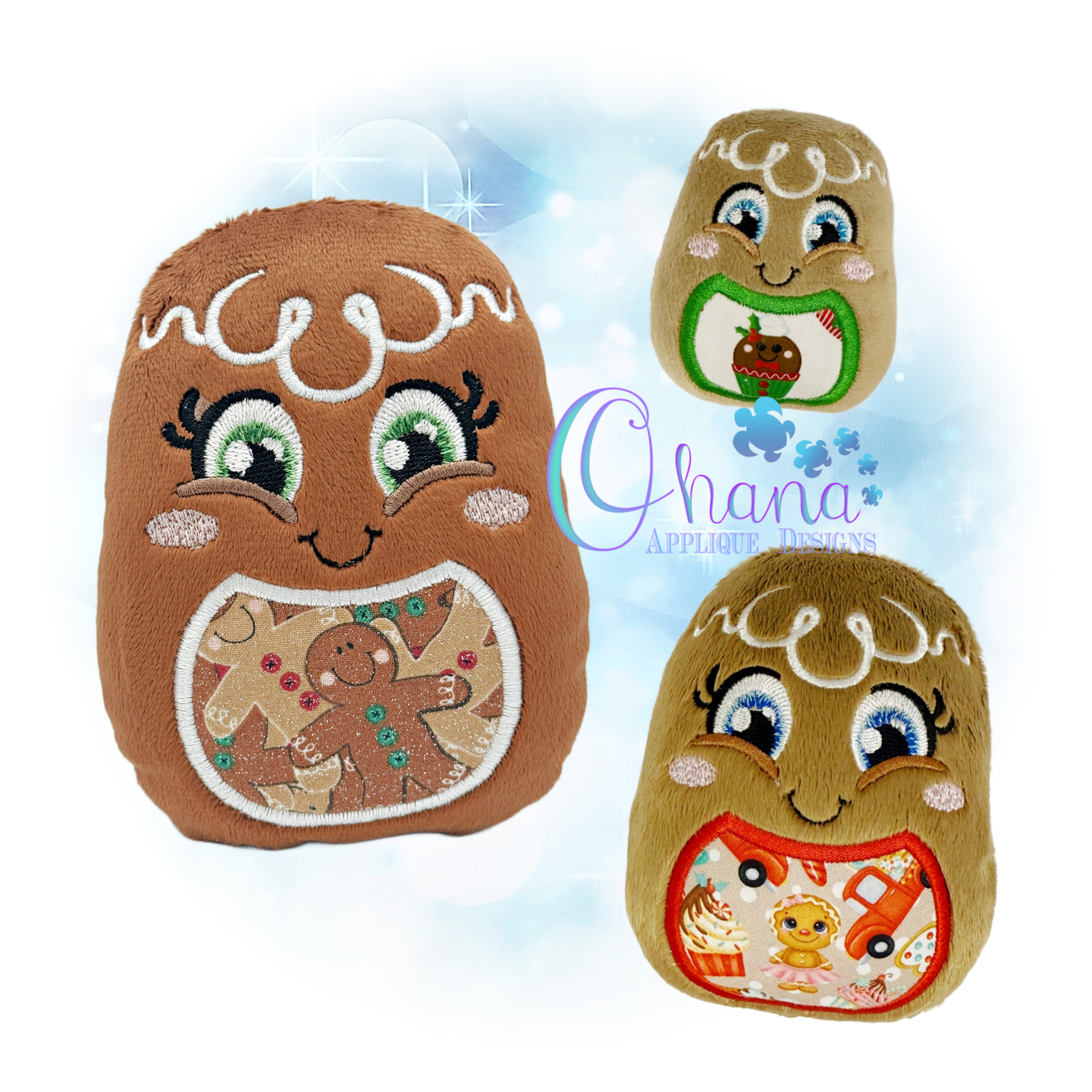 Gingerbread Egglet Stuffie Embroidery