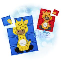 Giraffe Puzzle Embroidery Design