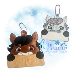 Horse Luggage Tag Embroidery