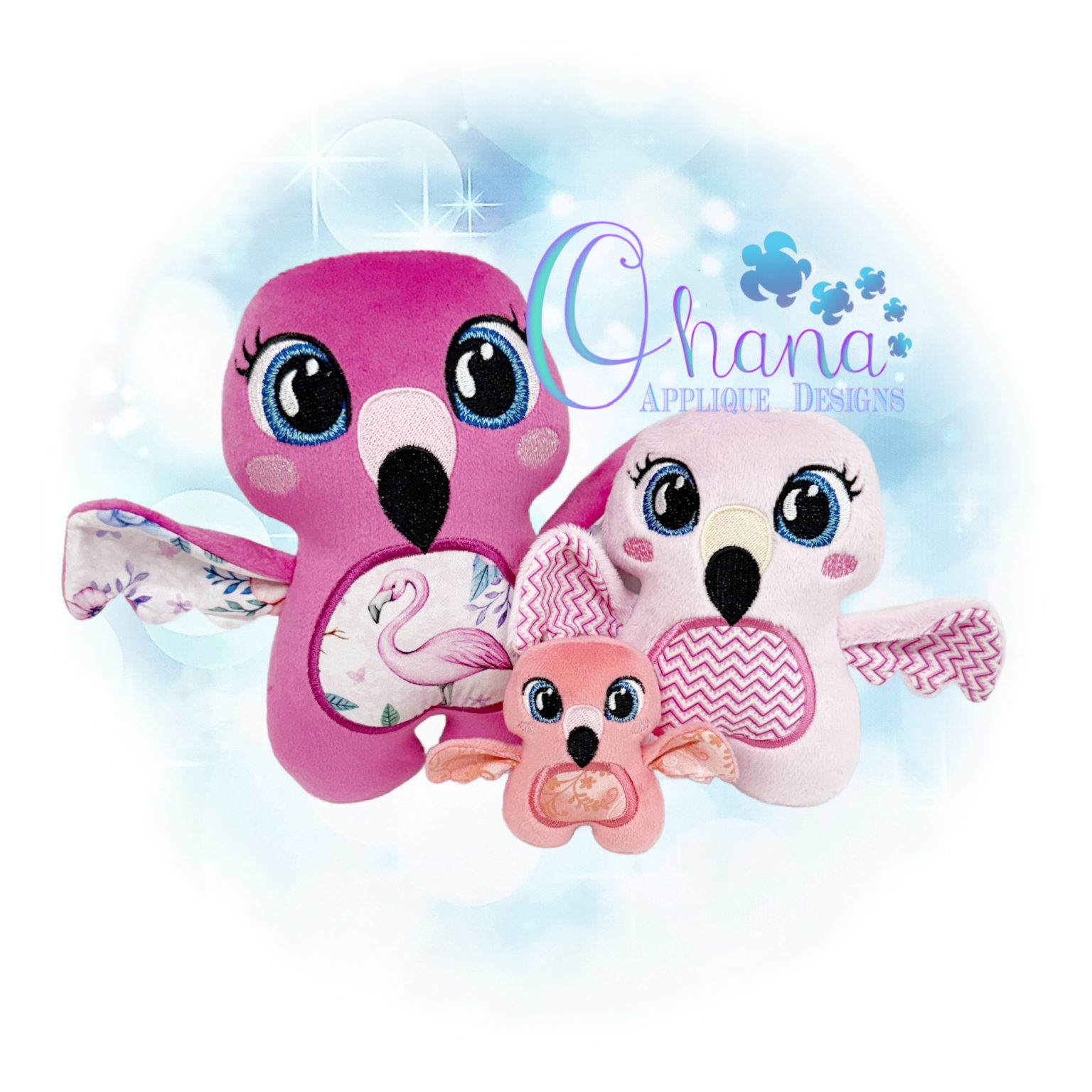 OAD 2512 Huggable Flamingo Stuffie 2000 LA copy Huggable Flamingo Stuffie Embroidery