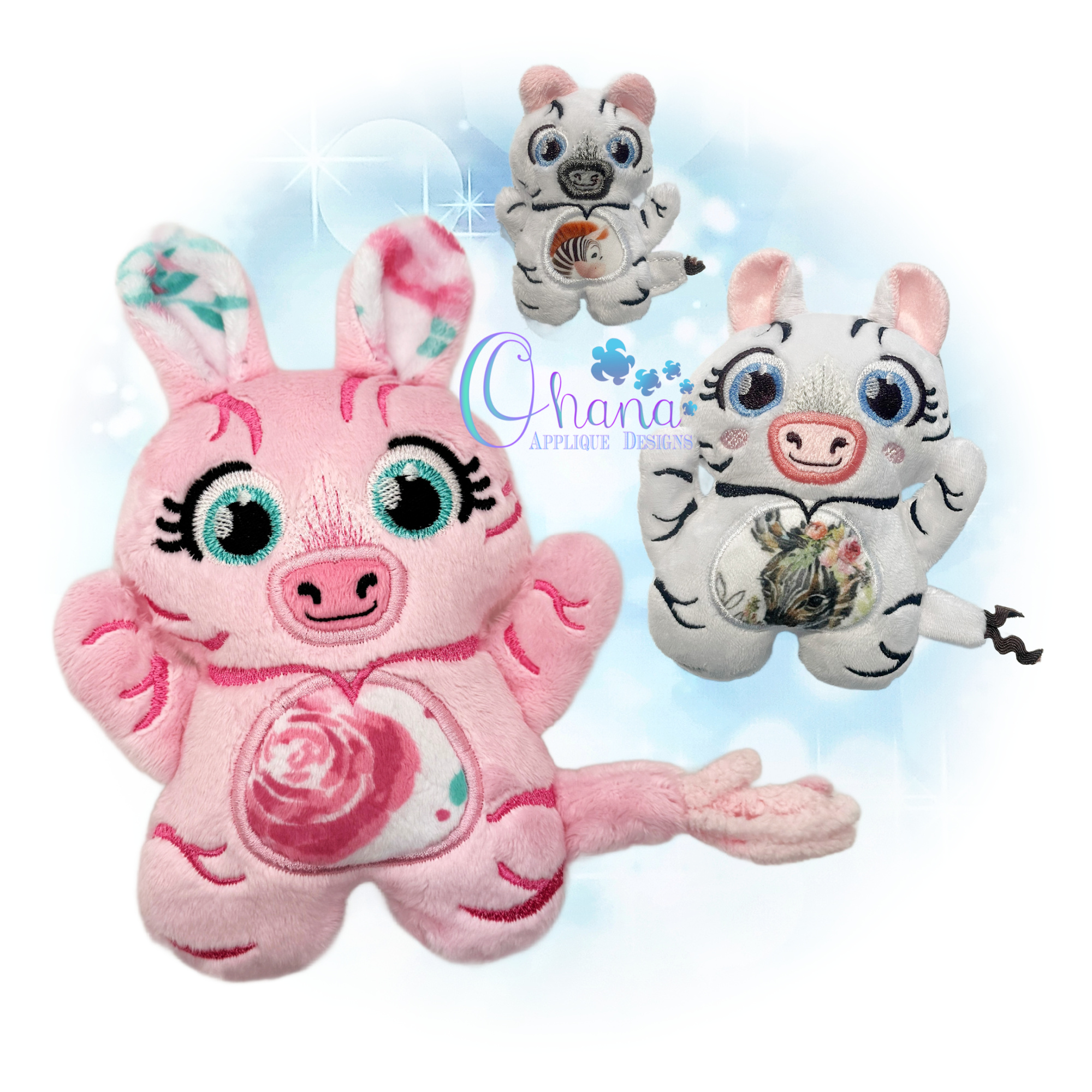 OAD 2512 Huggable Zebra Stuffie 2000 SL RG Huggable Zebra Stuffie Embroidery